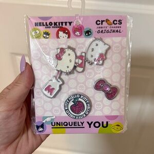 NEW Crocs x Hello Kitty Pink Glitter Jibbitz Charms - 5 Pack